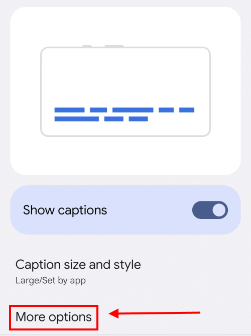 Tap More options